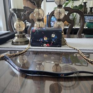 Tory Burch Navy Floral Crossbody Bag